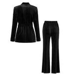 Black Velvet Crystal Blazer & Pants Set