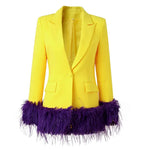 Purple Fur Yellow Blazer