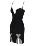 Crystal Black Cutout Mini Dress