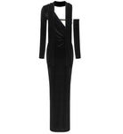 Black Velvet Cutout Dress