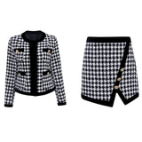 Fit Twin Sets Jacket Mini Straight Skirt Plaid