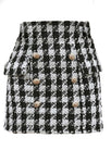 Houndstooth Button Skirt