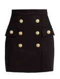 Knit Buttoned Skirt