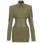 Ruched Military Dress