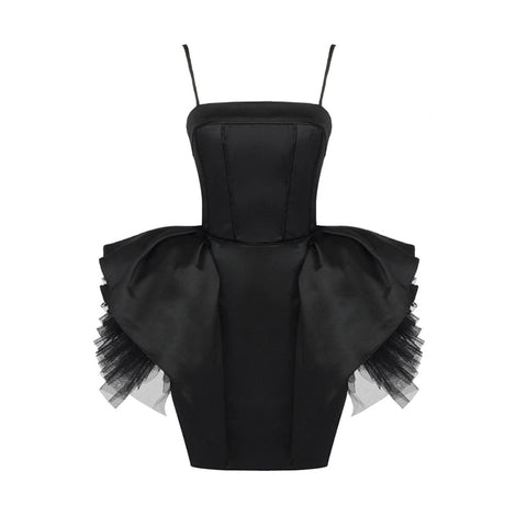 Black Drape Mini Dress