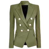 Silver Buttons Olive Blazer