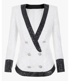 Sequined Black & White Blazer