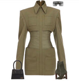 Ruched Military Dress