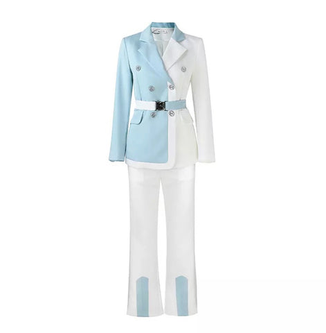 Bio Color Blue + White Blazer & Pants Sets
