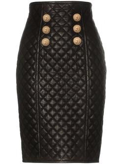 Quilted Leather Skirt