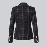 Tweed Plaid Black Blazer