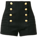Black Buttons Shorts