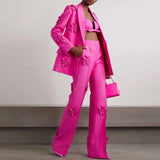 Neon Pink Blazer & Pants Sets